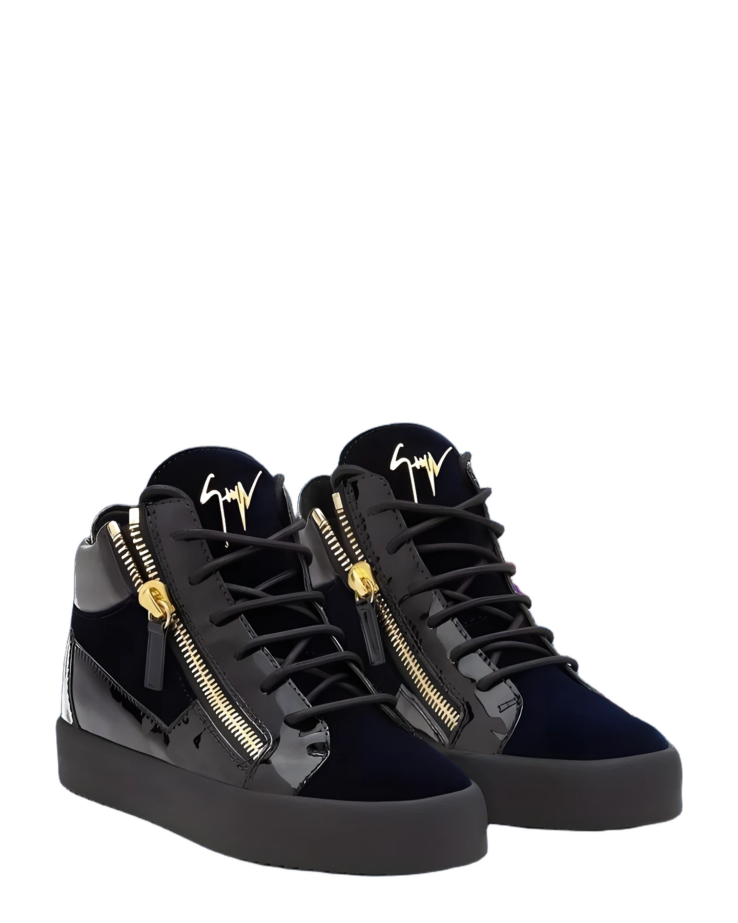 Giuseppe Zanotti Kriss Velvet Mid Patent Trim