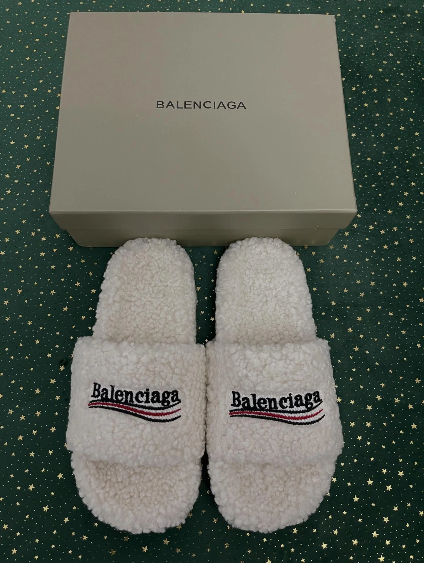 Balenciaga Furry Slide White, imaginea 2