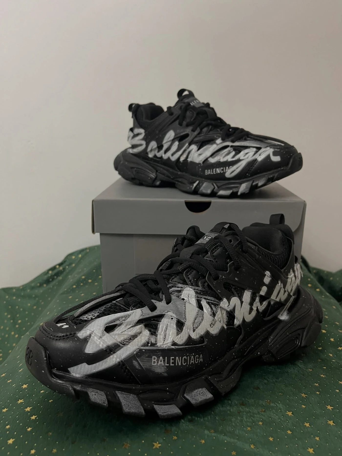 Balenciaga Track Signature Black Distressed Finish, imaginea 10
