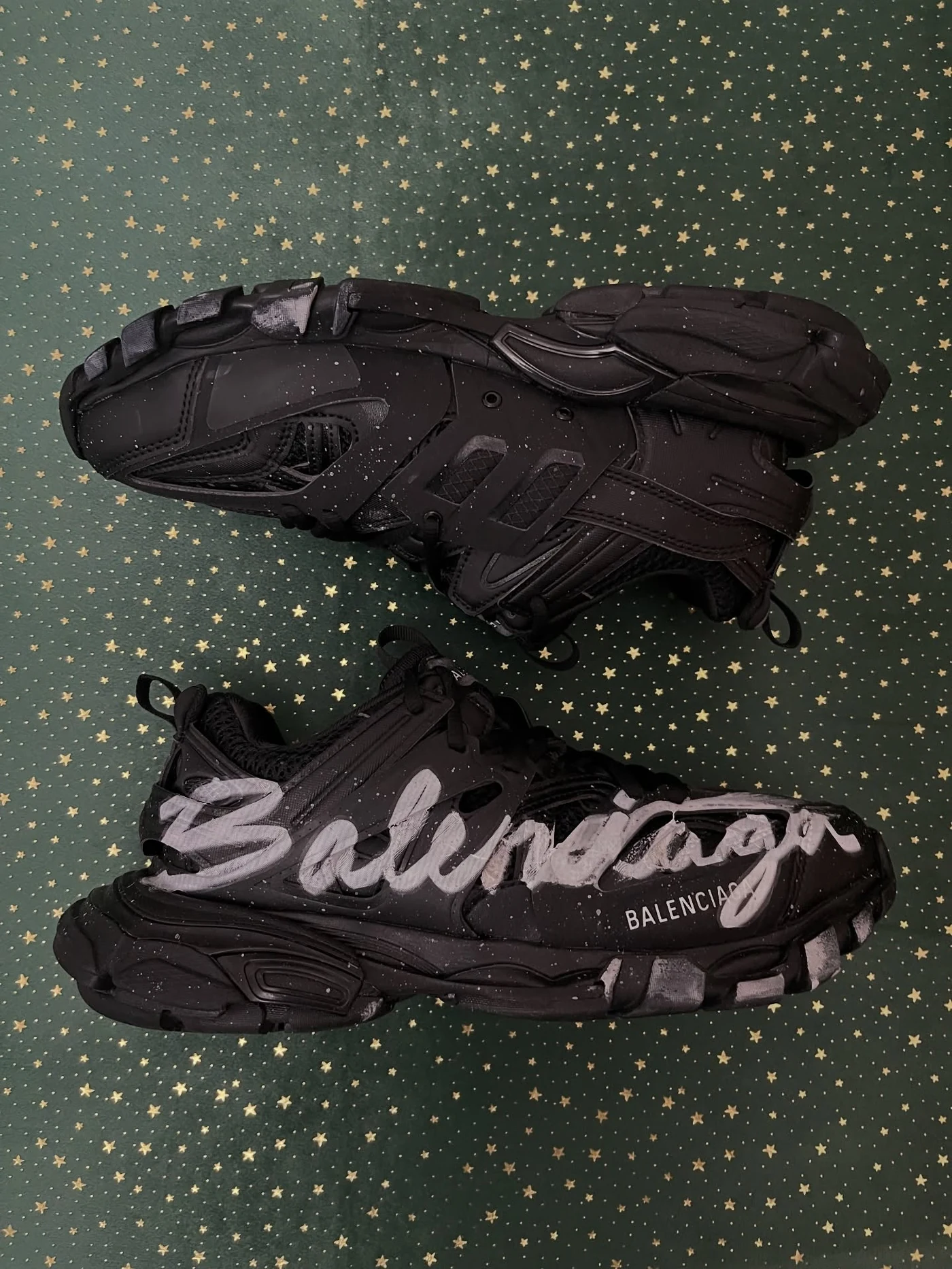Balenciaga Track Signature Black Distressed Finish, imaginea 2