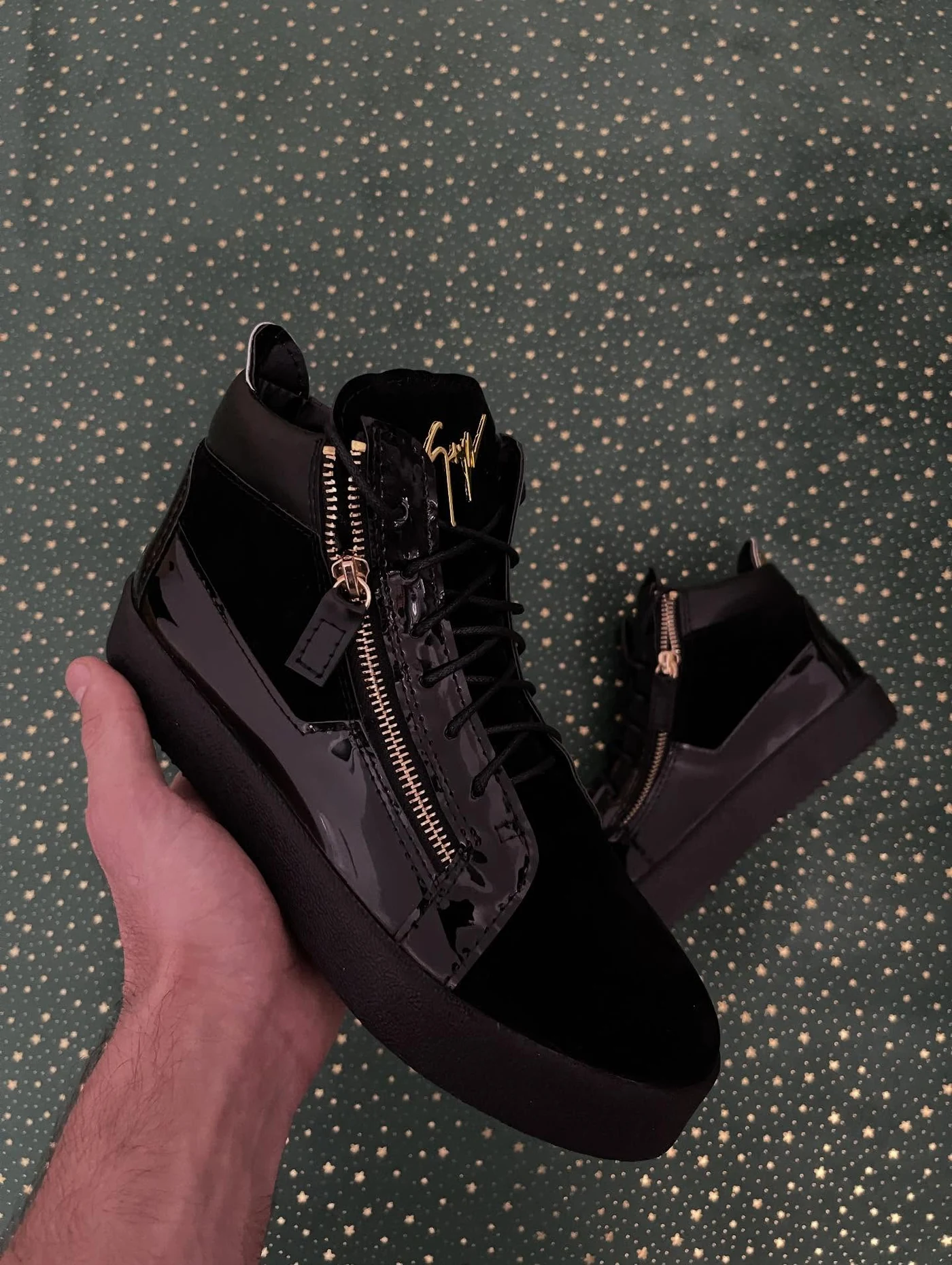 Giuseppe Zanotti Kriss Velvet Mid Patent Trim, imaginea 2