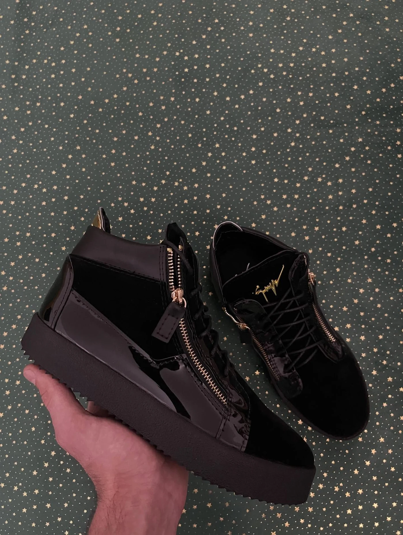 Giuseppe Zanotti Kriss Velvet Mid Patent Trim, imaginea 3