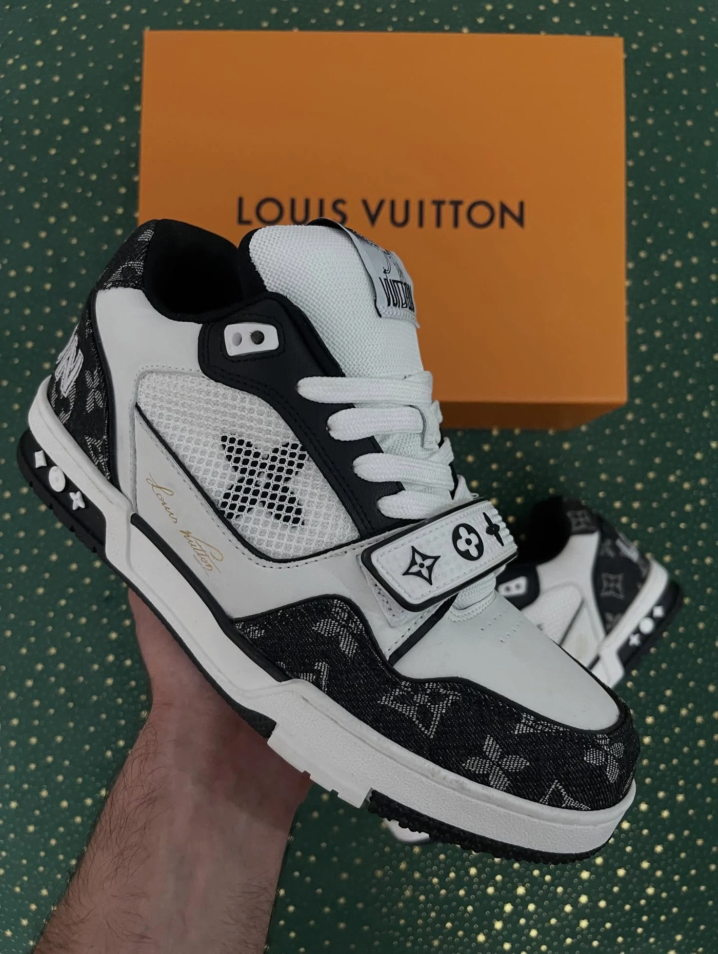 LV Trainer Velcro Strap Monogram Denim, imaginea 3