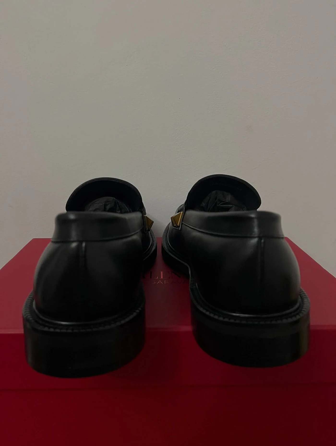 Valentino Garavani Black Stud Sign Loafers, imaginea 11